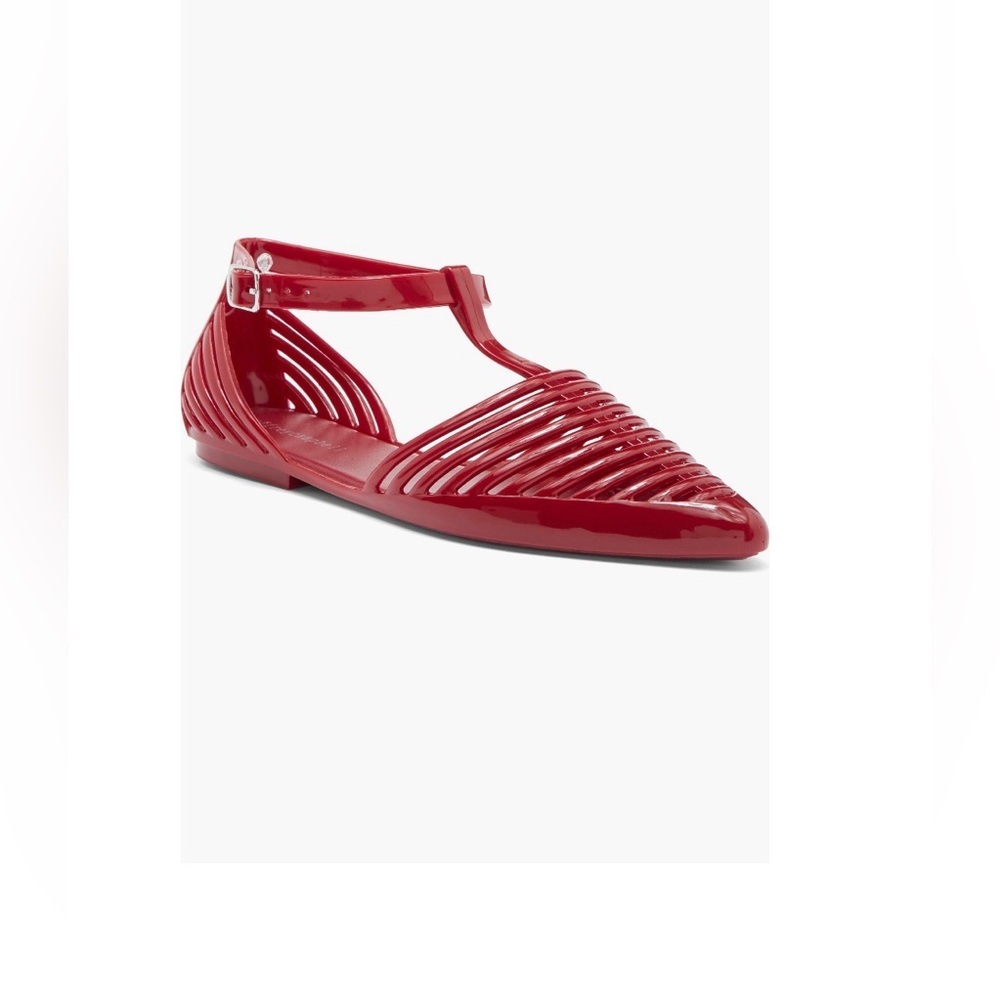 Jeffrey Campbell Red Patent Strappy Flats